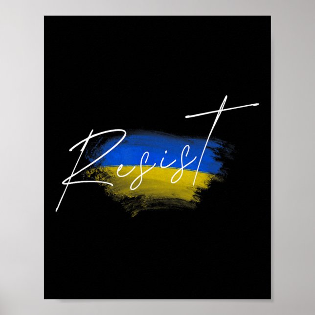 Motstå Ukraina Flagga Ukrainsk  Poster (Framsidan)