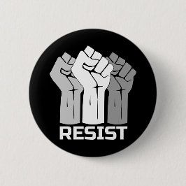 Motstå Upphöjda Knutna Nävar Protestdesign Knapp