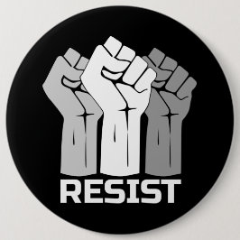 Motstå Upphöjda Knutna Nävar Protestdesign Knapp