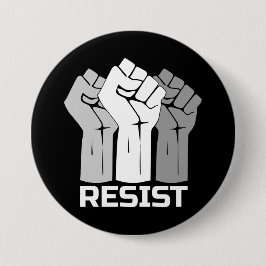Motstå Upphöjda Knutna Nävar Protestdesign Knapp