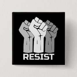 Motstå Upphöjda Knutna Nävar Protestdesign Knapp