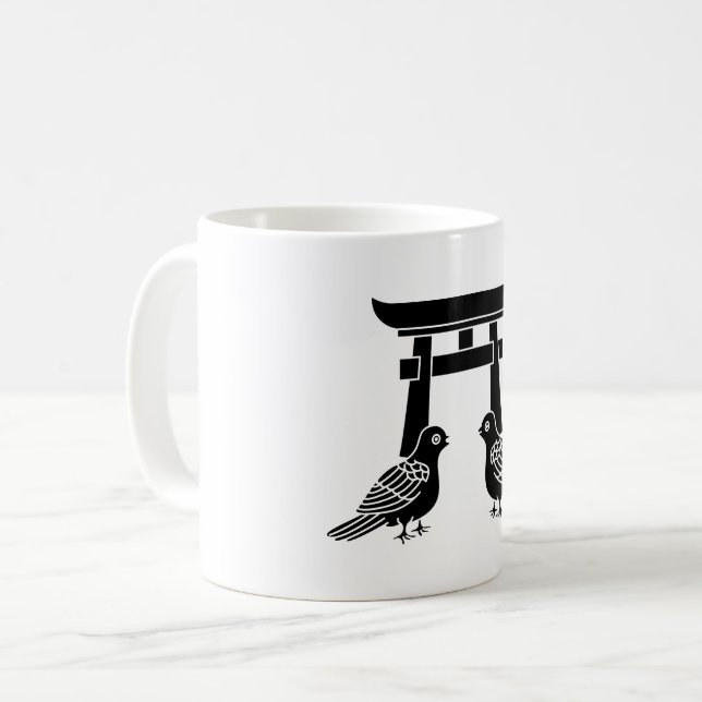Motstående duvor och Torii Kaffemugg (Framsida vänster)