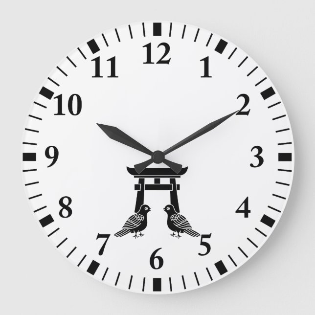 Motstående duvor och Torii Stor Klocka (Framsida)