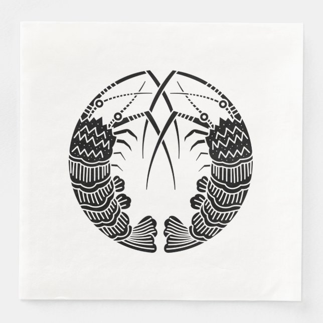 Motstående spiny lobsters Napkins Pappersservett (Framsida)