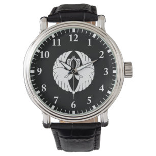 Motstående vita tranor armbandsur
