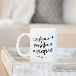 Motstånd, beständighet, framsteg kaffemugg