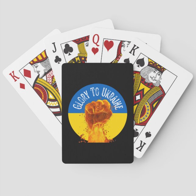 Motstånd mot flamma fister i Ukraina-Flagga Casinokort (Baksidan)