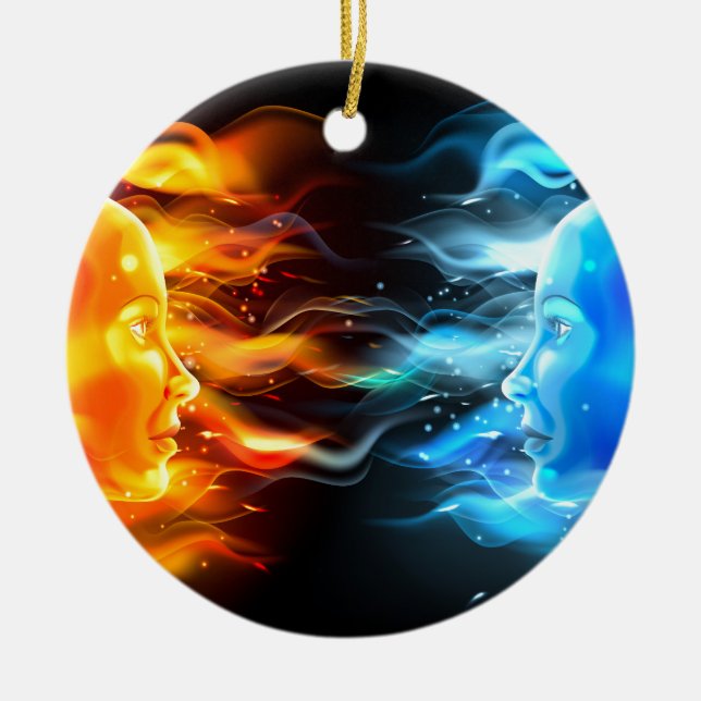 Motståndare Ansikte Concept Julgransprydnad Keramik (Framsidan)