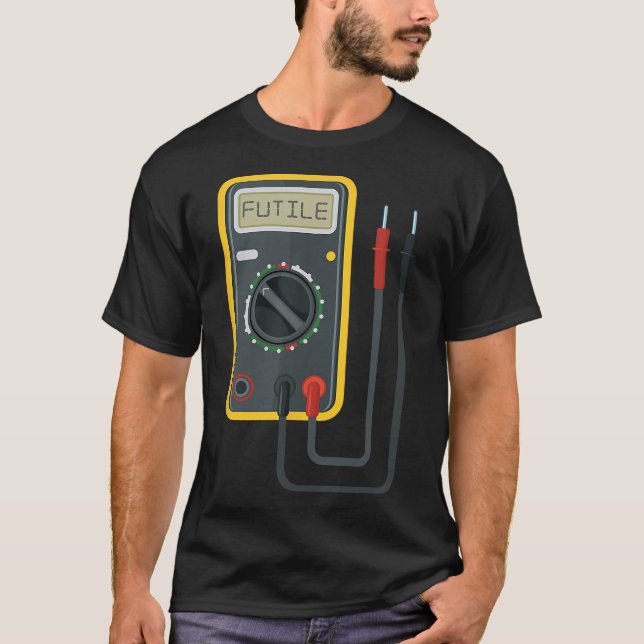 Motståndet mot ingenjör är en Futile Ohms Law Engi T Shirt (Framsida)