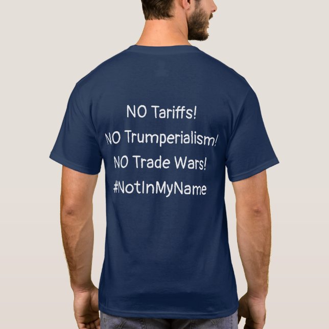 Motståndskjorta mot taxa #NotInMyName T Shirt (Baksida)