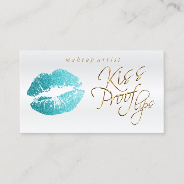 Motståndskraftig läppar för kyss - krickaglitter visitkort (Framsida)