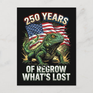Motståndskraftig Reptil Amerika 250 År Vykort