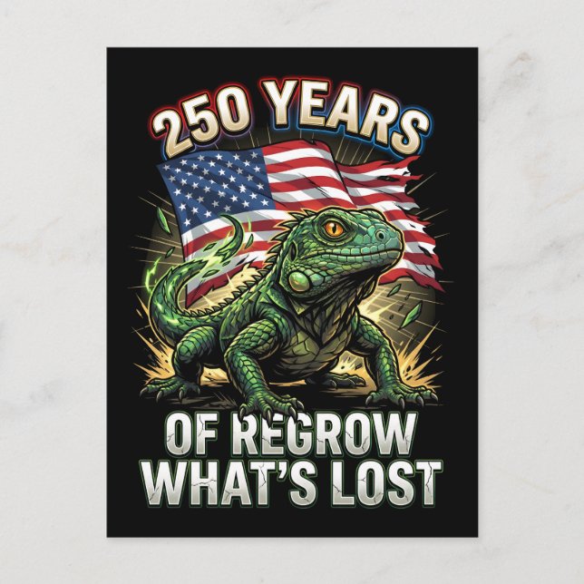 Motståndskraftig Reptil Amerika 250 År Vykort (Framsida)