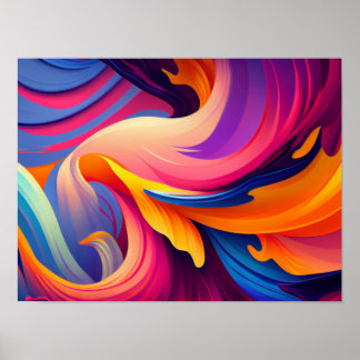 Motsvarande kroma: Abstrakt Colorful liggande El Poster