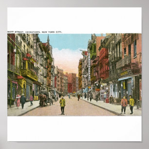 Mott gata, CHINATOWN, New York City (vintage) Poster