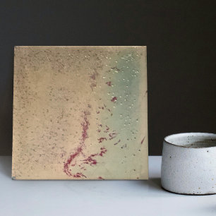 Mottad marmorerad jordgarnskäggsdekan Art nouveau Kakelplatta