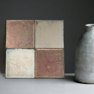 Mottad marmorerad jordtonsuppsättning med 4 väggde kakelplatta