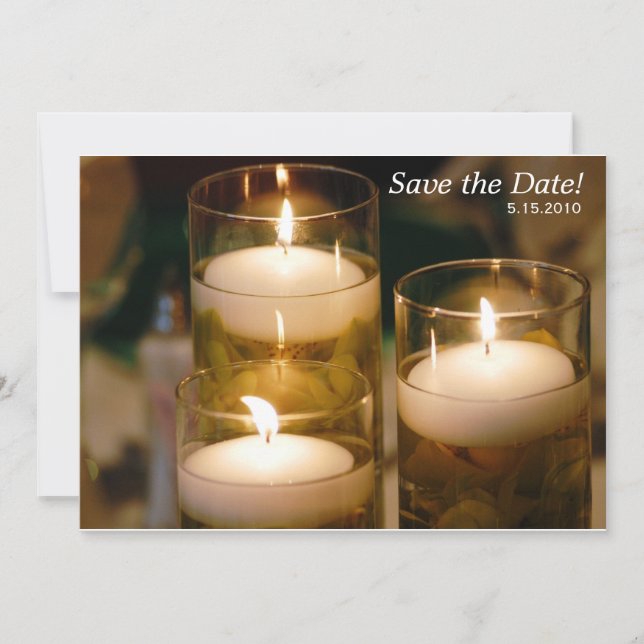 Mottagande av ljus-inbjudan spara datumet (Framsida)