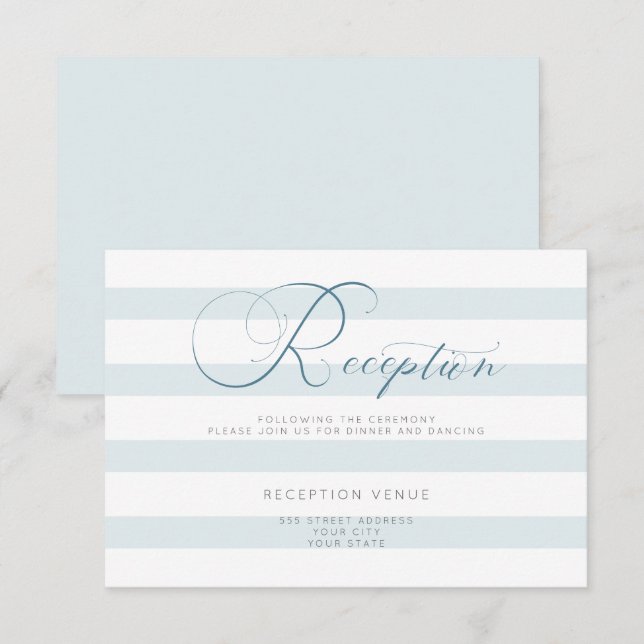 Mottagande - det finns knappt Blek Blue Rand Inbjudningar (Fram/baksida)