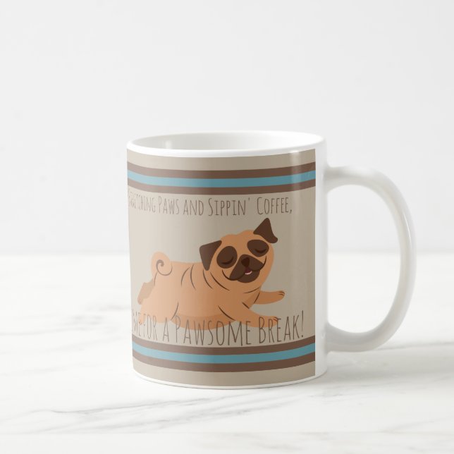 Mottagande kaffe Mugg med Pug (Höger)