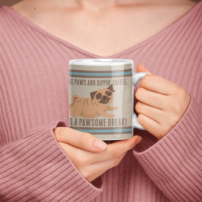 Mottagande kaffe Mugg med Pug (Skapare uppladdad)