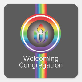 Mottagande kongregation Unitarian Universalism Fyrkantigt Klistermärke