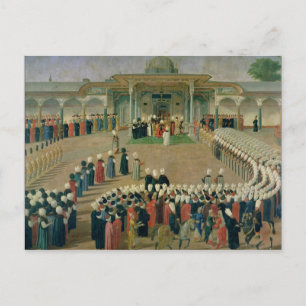 Mottagande vid domstolen i Sultan Selim III Vykort