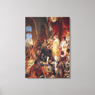 Mottagandet av Christopher Columbus Canvastryck