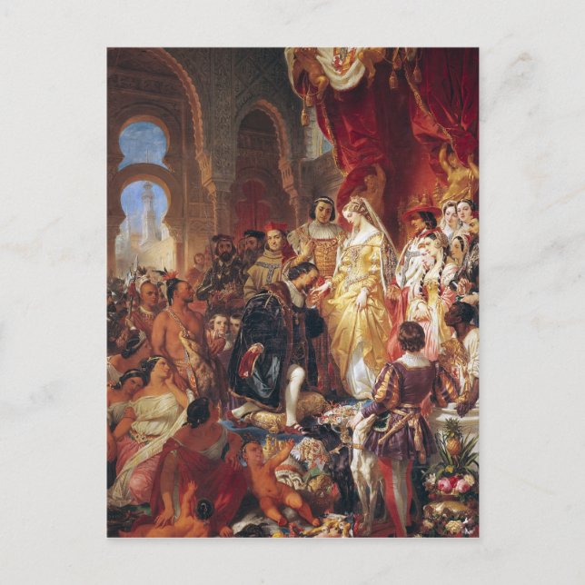 Mottagandet av Christopher Columbus Vykort (Framsida)