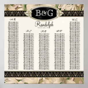 Mottagare Bord Sittdiagram Baroque Vintage Lily Poster