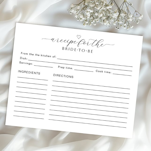 Mottagare för Bride Card | Minimal Möhippa (Bridal Keepsake Activity)