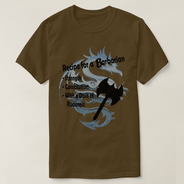 Mottagare för en Barbarian T Shirt (Design framsida)