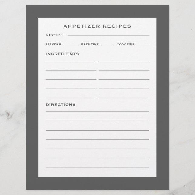 Mottagarsida | Appetizer | Enkel Grått och vit (Framsida)