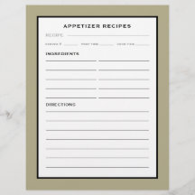 Mottagarsida | Appetizer | Sage Black White