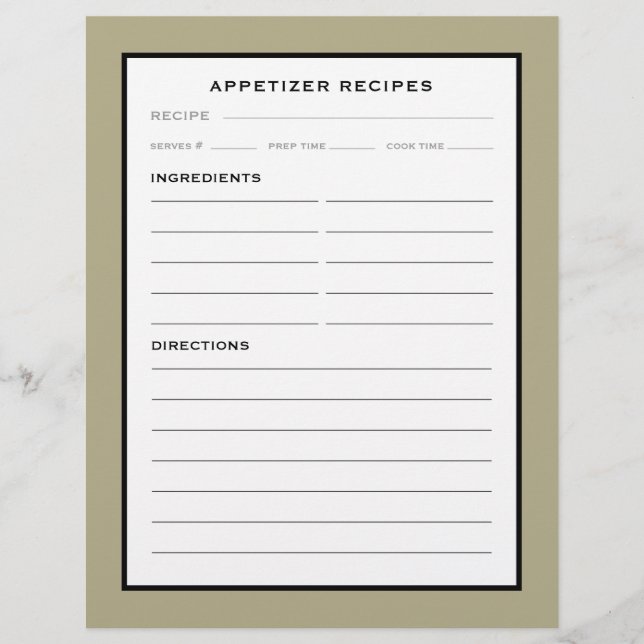 Mottagarsida | Appetizer | Sage Black White (Framsida)