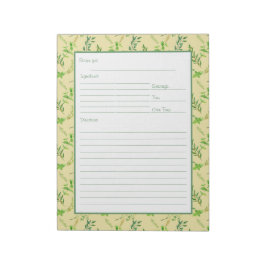 Mottagarsida för Grönt Herb Lövs Binder Anteckningsblock