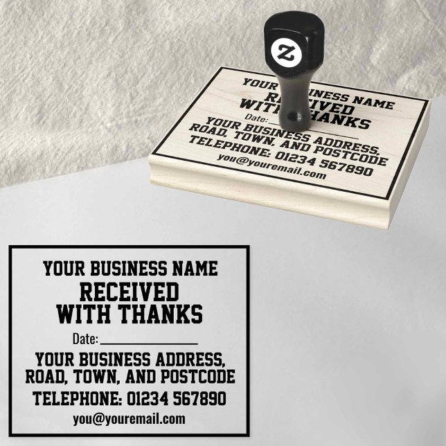 Mottagen Med Tack med Namn, Adress, & Datum Stämpel (Skapare uppladdad)