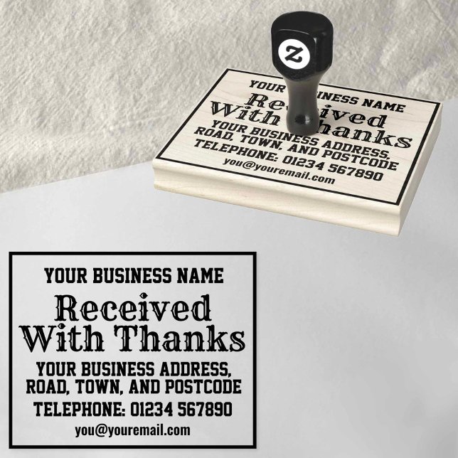 Mottaget Med Tack med Namn, Adress, etc Stämpel (Skapare uppladdad)