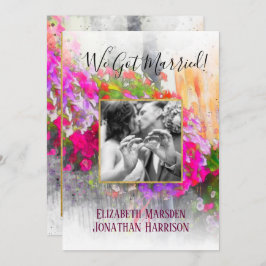 Mottagning av avisering om blommigt Chic Ny gifta Inbjudningar