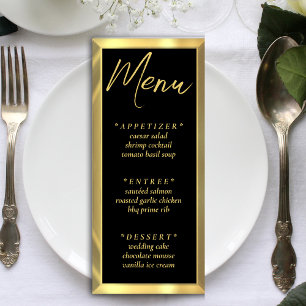 Mottagning av Black & Guld Pub Elegant bröllop Meny