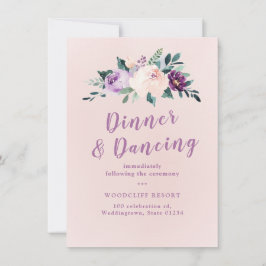 Mottagning av botanisk lila blommigt inbjudningar