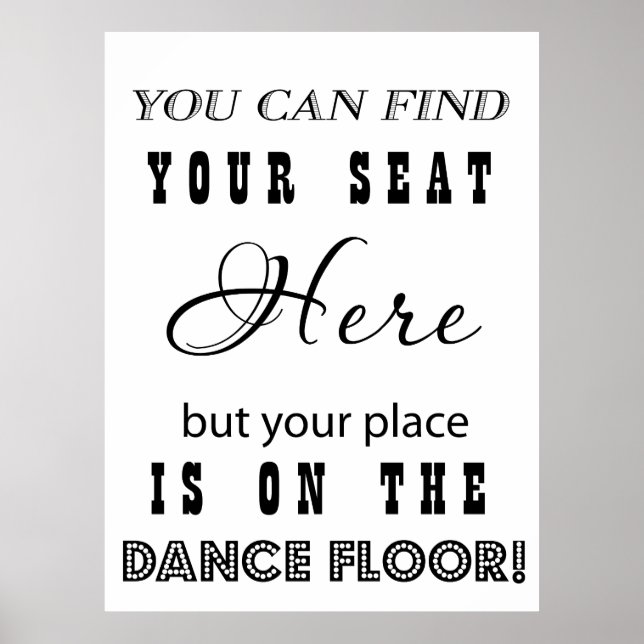 Mottagning av Bröllop-skyltning och dans Poster (Framsidan)