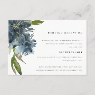 MOTTAGNING AV chic BLUE GRÖNT GULD BLOMMIGT VATTEN Tilläggskort