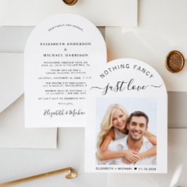 Mottagning av chic Photo Arch-bröllop Inbjudningar