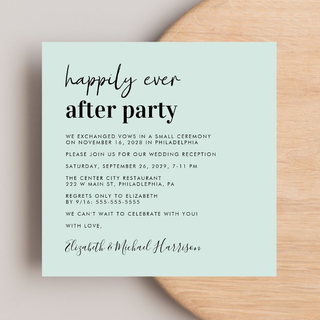 Mottagning av chic Photo Mint-bröllop Inbjudningar (From private vows to a grand party - invite family and friends to celebrate your marriage!)