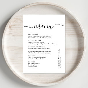 Mottagning av chic Script-bröllop Meny