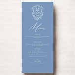 Mottagning av Dusty Blue Monogram Elegant bröllop Meny<br><div class="desc">Vi presenterar vår minimalistiska svartvita moderna Bröllop-meny, ett förfinat och elegant tillägg till din bröllop-matta, som perfekt balanserar contemporaryns utformning med tidlös sofistikering. De här menyerna är designade för att höja din matupplevelse och lämna ett bestående intryck på dina gäster. De är utformade med precision och öga för minimalistisk estetik....</div>