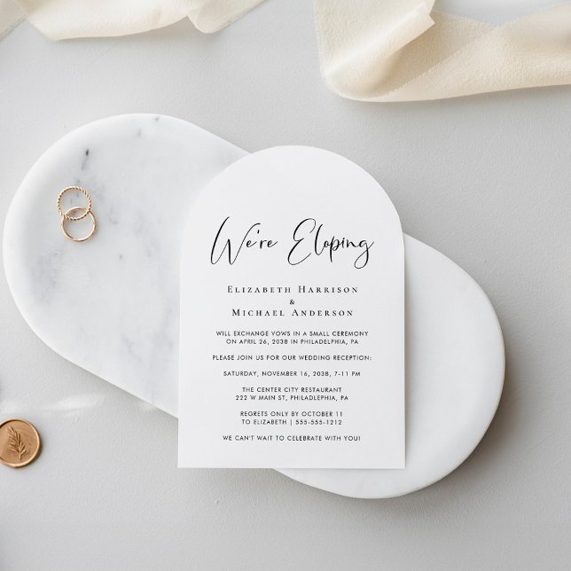 Mottagning av elegant Elopement Arch-bröllop Inbjudningar (Skapare uppladdad)