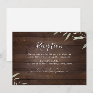 Mottagning av elegant gienery wood Rustic bröllops Tilläggskort