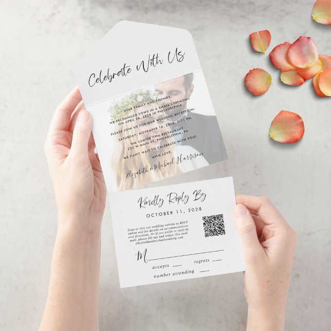 Mottagning av elegant Photo QR-kod för bröllop (Skapare uppladdad)